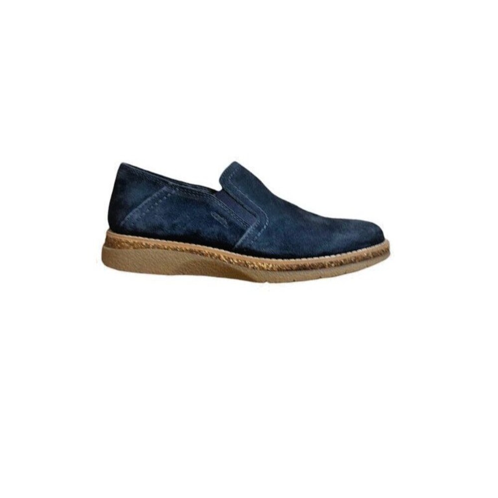 Earth Origins Womens Size 8.5 Etpria Loafer Shoe Blue Suede Slip On Comfy Cork